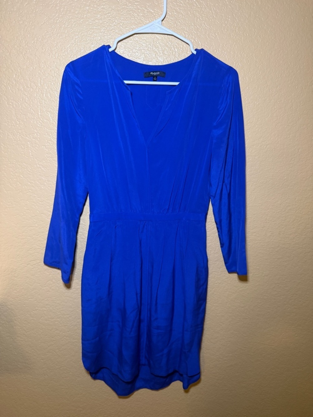 Madewell Royal Blue V-Neck Long Sleeve Women’s Dress